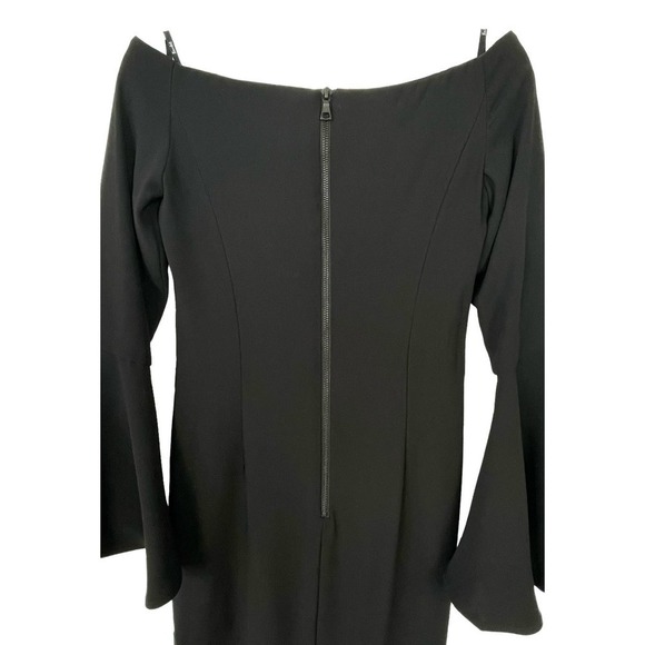 Bardot Arabella Bodycon Flounce Sleeve Black Dress US 4 Cocktail Wedding Party - Picture 9 of 10
